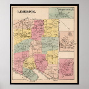 Limerick Royersford PA Pennsylvania Map 1871 Poster