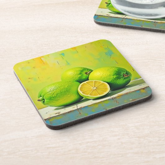 Limes' Bright Summer Pop Design Bier Onderzetter (Linkerzijde)