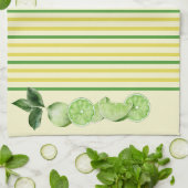Limes en Gele & Groene Strepen Theedoek (Gevouwen)