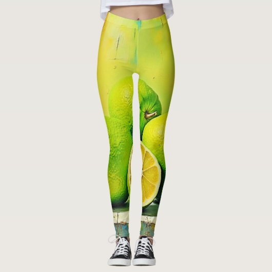 Limes' Helder Zomer Pop Design Leggings (Voorkant)