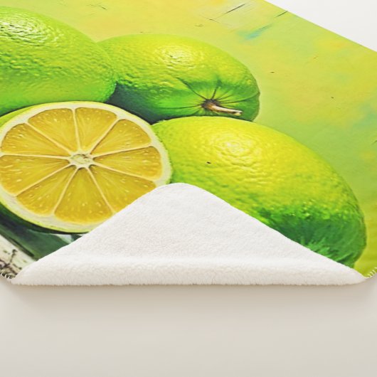 Limes' Helder Zomer Pop Design Sherpa Deken (3/4)