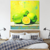 Limes' heldere zomer Pop ontwerp Canvas Afdruk (Insitu (Slaapkamer))