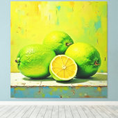 Limes' heldere zomer Pop ontwerp Canvas Afdruk (Insitu (Houten vloer))