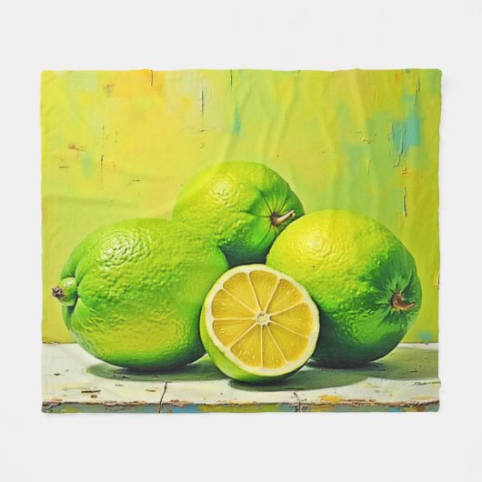 Limes' heldere zomer Pop ontwerp Fleece Deken (Voorkant (Horizontaal))