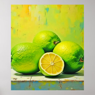 Limes' heldere zomer Pop ontwerp Poster