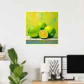 Limes' heldere zomer Pop ontwerp Poster (Thuiskantoor)
