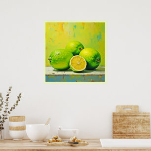 Limes' heldere zomer Pop ontwerp Poster