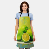 Limes' heldere zomer Pop ontwerp Schort (Gedragen)