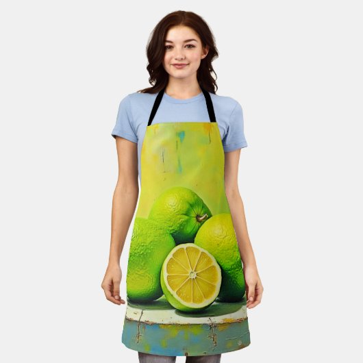 Limes' heldere zomer Pop ontwerp Schort (Gedragen)