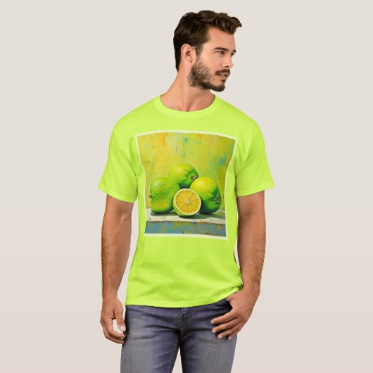 Limes' heldere zomer Pop ontwerp T-shirt (Voorkant volledig)