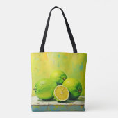 Limes' heldere zomer Pop ontwerp Tote Bag (Achterkant)