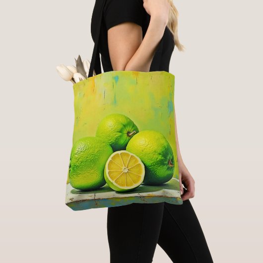 Limes' heldere zomer Pop ontwerp Tote Bag (Dichtbij)