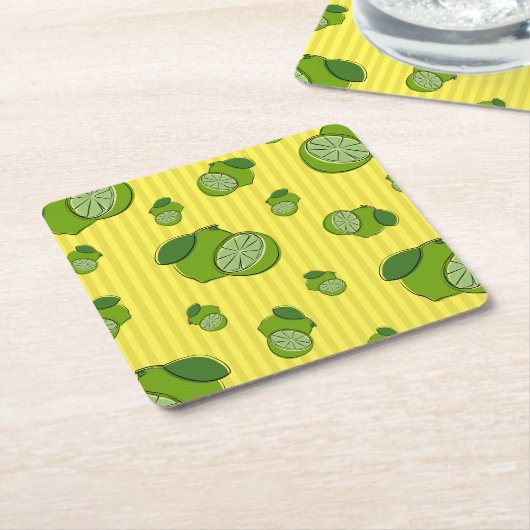 Limes Illustratie Kartonnen Onderzetters (Schuin)