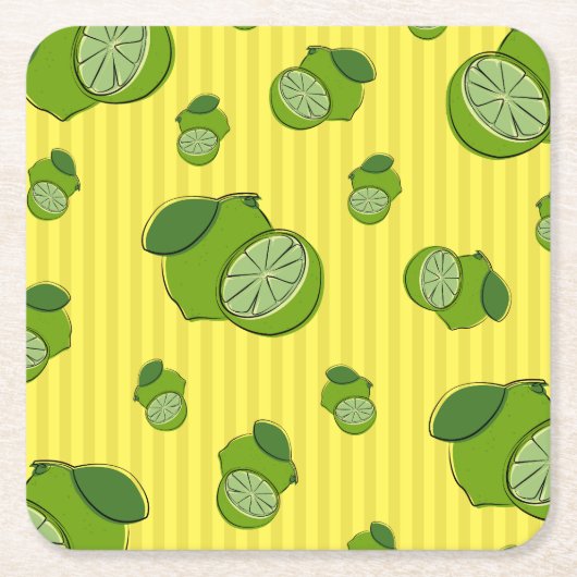 Limes Illustratie Kartonnen Onderzetters (Voorkant)