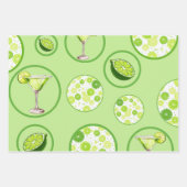 Limes in drie verschillende greens inpakpapier vel (Voorkant 2)