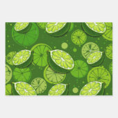 Limes in drie verschillende greens inpakpapier vel (Voorkant)