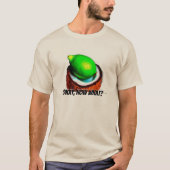 Limes in een kokosnoot "Oke, wat nu?" T-shirt (Voorkant)