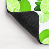Limes limoen wedges zonnig citruspatroon muismat (Hoek)