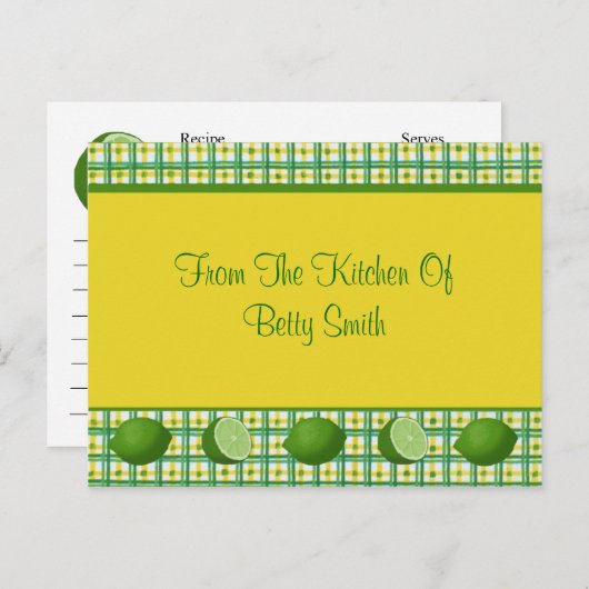 Limes Recipe Kaart (Voorkant / Achterkant)