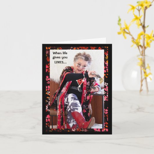 LIMES veranderen in SMILE en lachen Kaart (Gele Bloem)