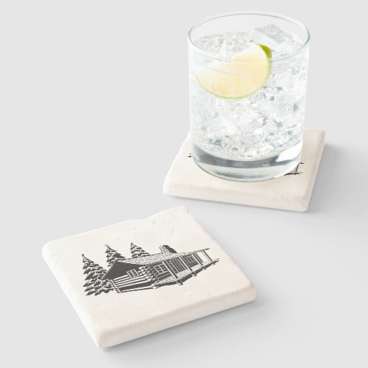 LIMESTONE LOG CABIN ONDERZETTER (Zijkant)