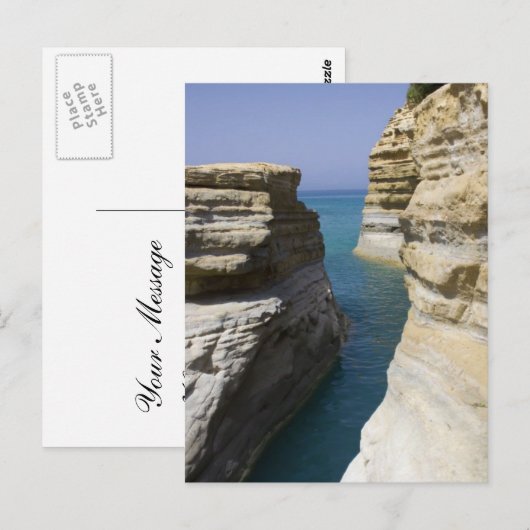 Limestone Rocks Rocks op het eiland Korfoe Briefkaart (Voorkant / Achterkant)