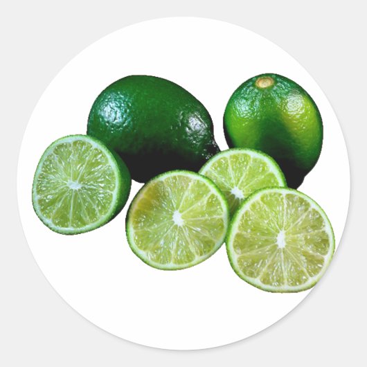 Limetten limes fruits ronde sticker (Voorkant)
