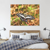 Limevlinder in het wild Beschadigde vleugels, onge Canvas Afdruk (Insitu (Slaapkamer))