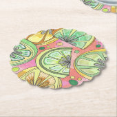 Limey-Onderzetter met geschulpte kop Kartonnen Onderzetters (Gekanteld)