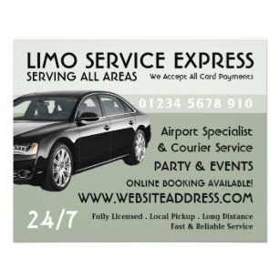 Limiet Taxi Service met Prijslijst Adverteren Flyer