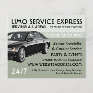Limiet Taxi Service met Prijslijst Adverteren Flyer