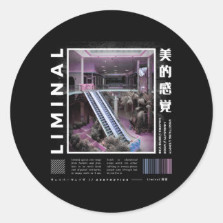 Liminal Spaces Vaporwave Esthetische Kawaii Pastel Ronde Sticker