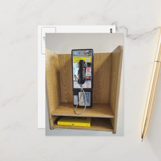 Liminale ruimte vintage betaaltelefoon briefkaart (Voorkant / Achterkant in situ)