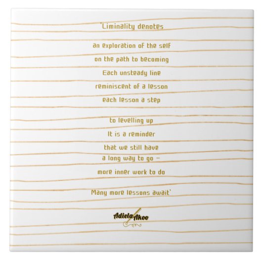 Liminality Ceramic Tegel by Poet Adiela Akoo Tegeltje (Voorkant)