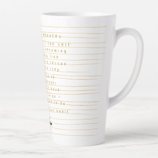 Liminality Large Latte Mok by Poet Adiela Akoo (Rechts)