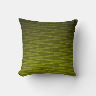 Liminous Olive Green Zigzag Pattern Kussen