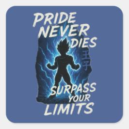 Limit Break Warrior Pride Anime Vierkante Sticker