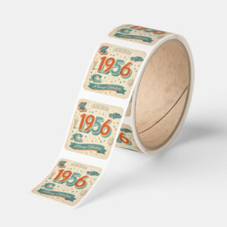 Limited Editie 1956 Verjaardag | 50s Retro Stijl Vierkante Sticker