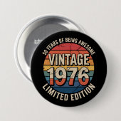 Limited Editie Geboortejaar 1976 Ronde Button 7,6 Cm (Voorkant /achterkant)