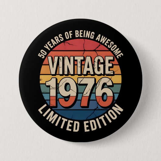 Limited Editie Geboortejaar 1976 Ronde Button 7,6 Cm (Voorkant)