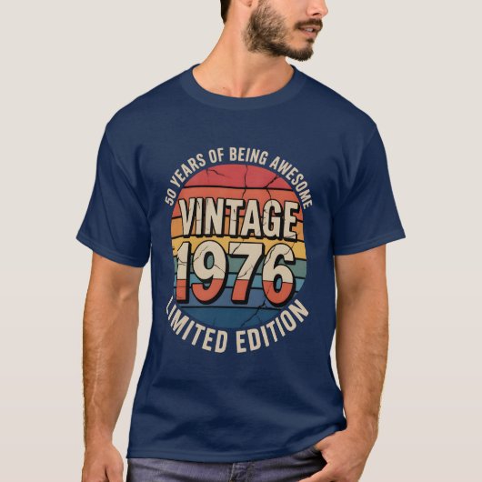 Limited Editie Geboortejaar 1976 T-shirt (Voorkant)