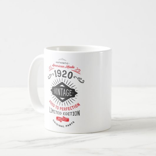 Limited Edition 100th Birthday Geboren in 1920 Koffiemok (Voorkant links)
