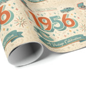 Limited Edition 1956 Birthday | 50s Retro Style Cadeaupapier (Rol Hoek)