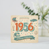 Limited Edition 1956 Birthday | 50s Retro Style Feestdagenkaart (Staand voorkant)