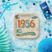 Limited Edition 1956 Birthday | 50s Retro Style Papieren Bordje (Feest)