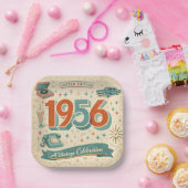 Limited Edition 1956 Birthday | 50s Retro Style Papieren Bordje (Feest)
