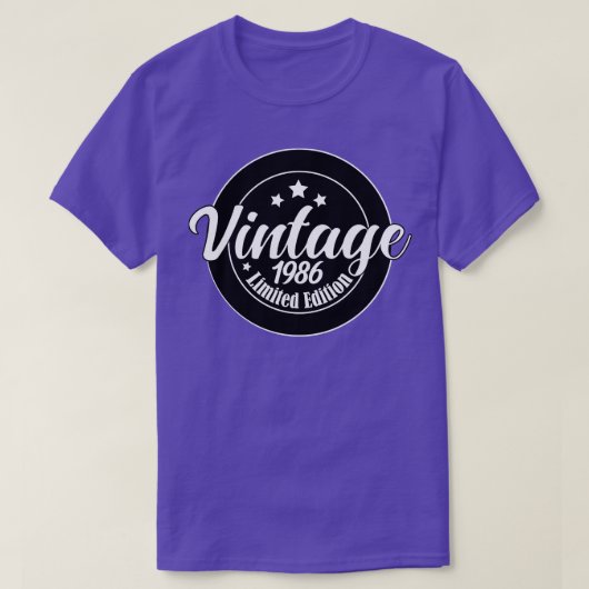 Limited Edition  1986 Verjaardag 37e verjaardag T-shirt (Design voorkant)