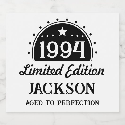 Limited Edition 30th Verjaardag Sparkling Wijnetiket (Enkel label)