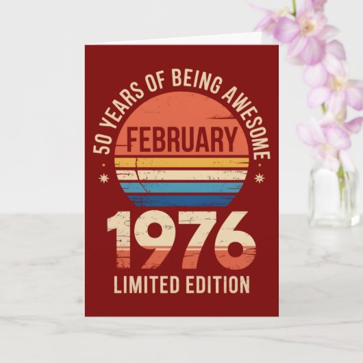 Limited Edition 50 Jaar Geweldig 1976 Kaart (Orchidee)