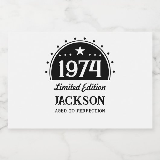 Limited Edition 50th Verjaardag Likeurfles Etiket (Enkel label)